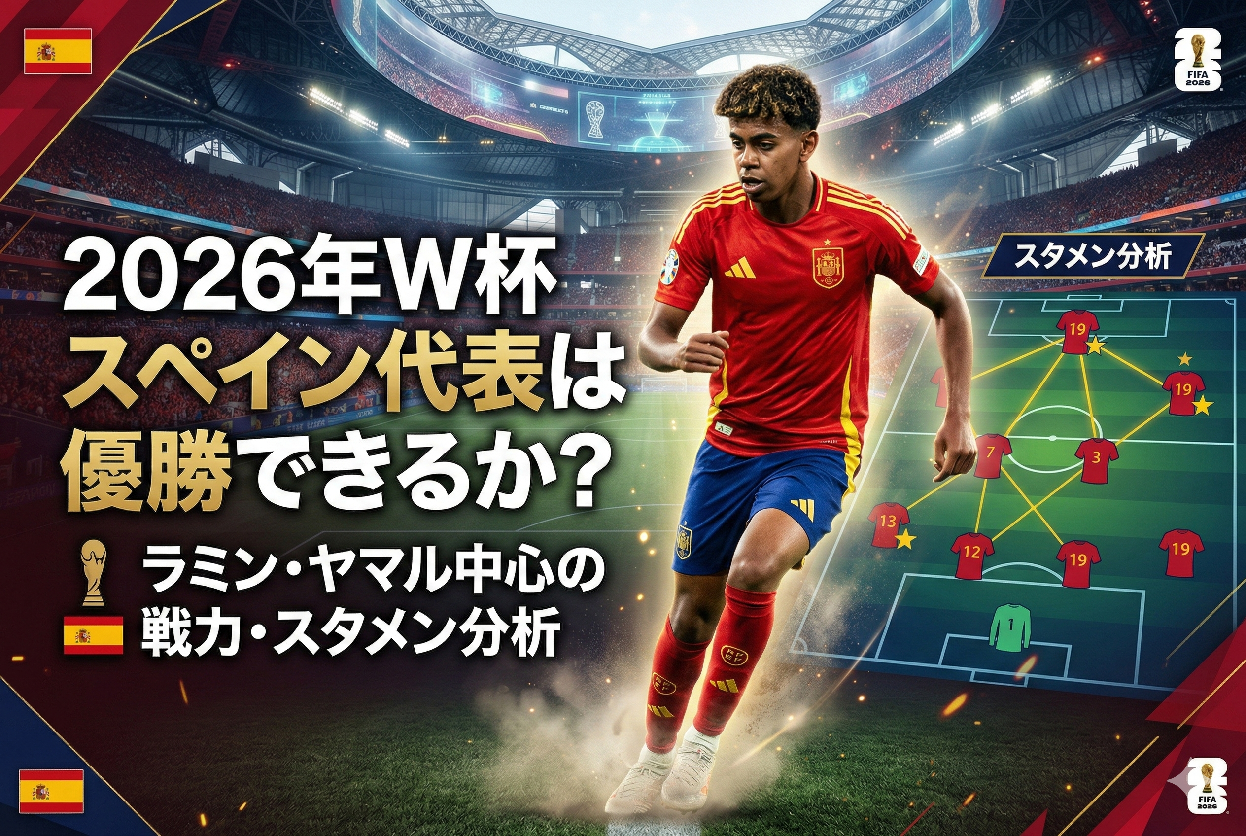 2026幎Wæ¯ã¹ãã€ã³ä»£è¡šã¯åªåã§ãããïŒã©ãã³ã»ã€ãã«äžå¿ã®æŠåã»ã¹ã¿ã¡ã³åæ cover image